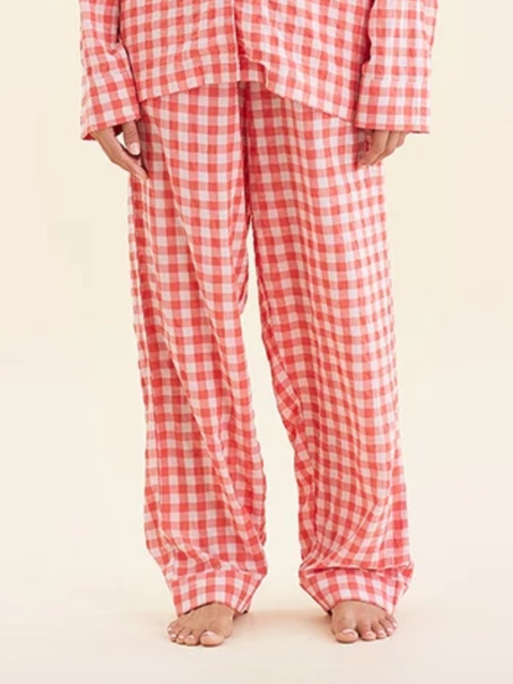 Papinelle Seersucker Gingham Full Length PJ Pants size large
